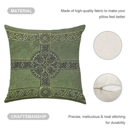 Celtic Knotwork Linen Throw Pillow Cover