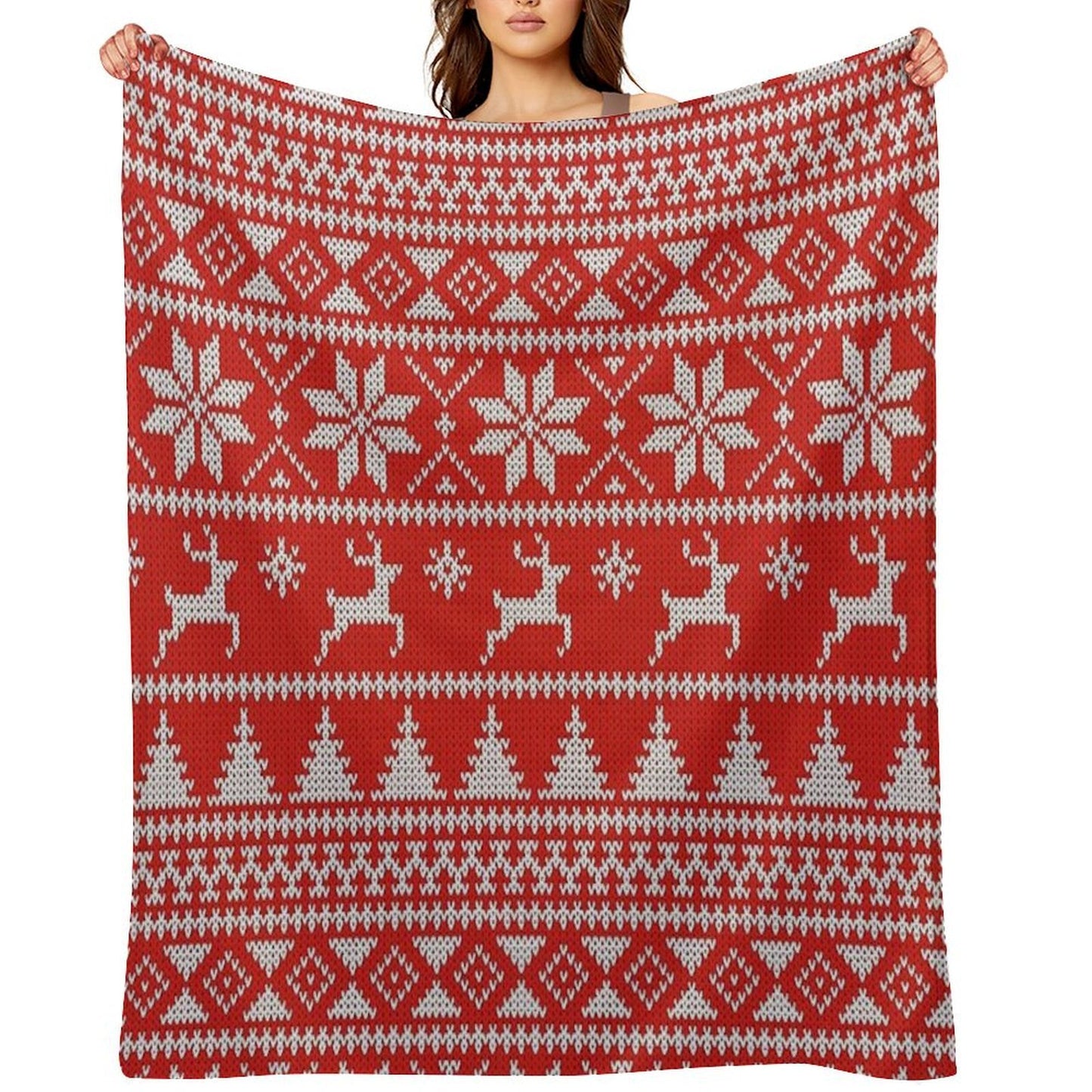 Fair Isle Christmas Throw Blanket