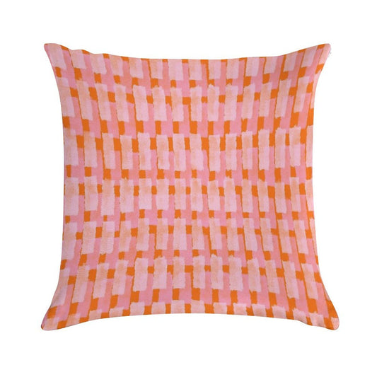 Pink And Orange, Brush Strokes, Geometric Soft Ultra-Soft Texture Throw Pillow