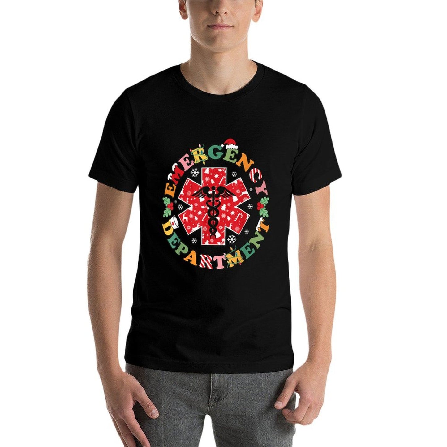 Cute Emergency Department Christmas ER Nurse Santa  Trendy Pattern T-Shirt