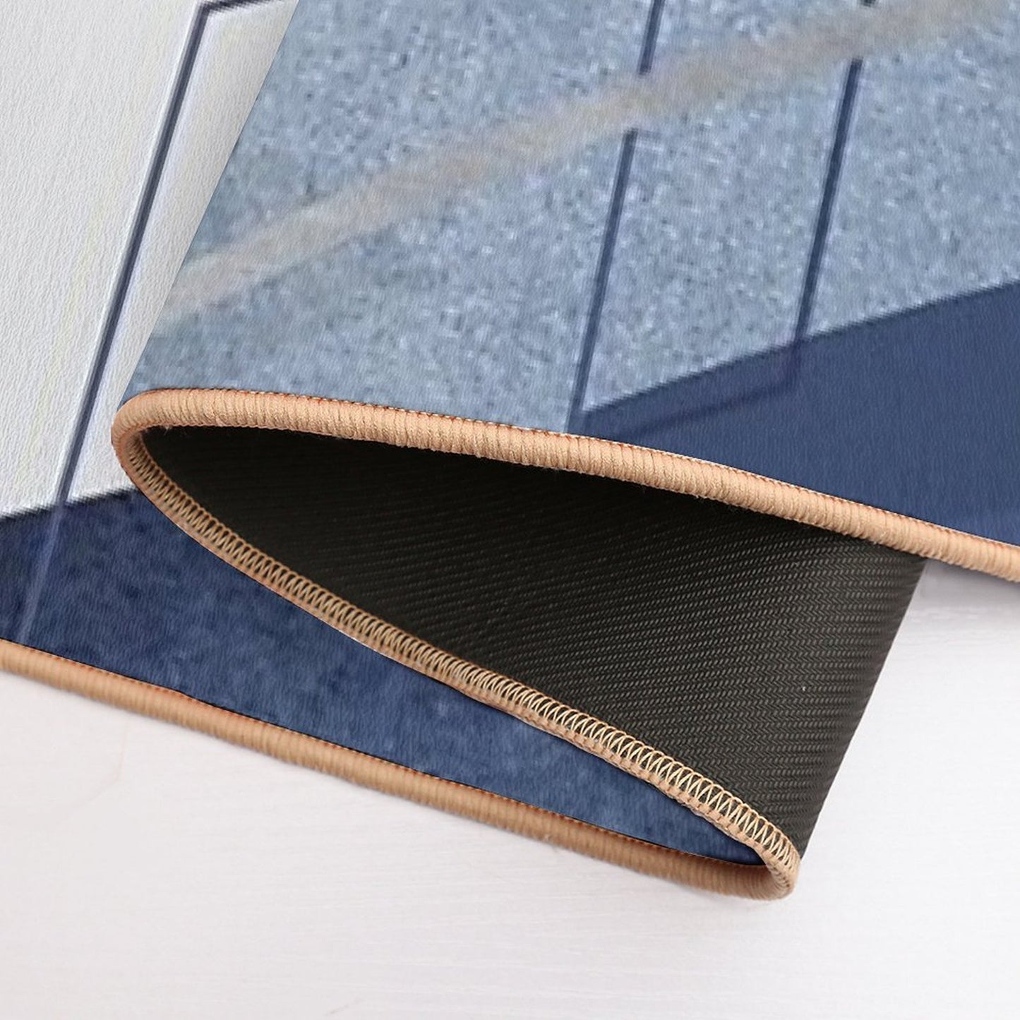 Blue And Grey Geo  Multi-Purpose Bath Mat