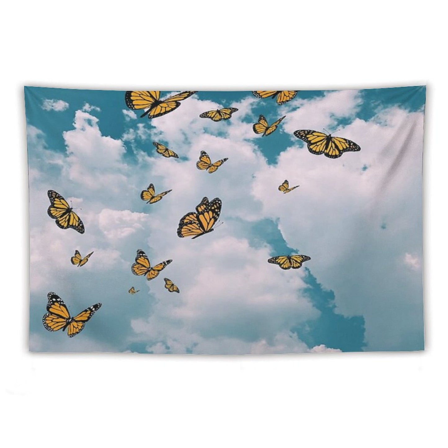 Monarch Butterflies Flying in The Sky (vintage)  - Photography And Illustration Tapestry