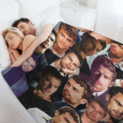 Theo James Photo Collage Throw Blanket