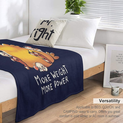 Funny Fat Chocobo - Big Power - Final Fantasy Summon Creature Throw Blanket