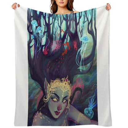 Abyss Mermaid Throw Blanket