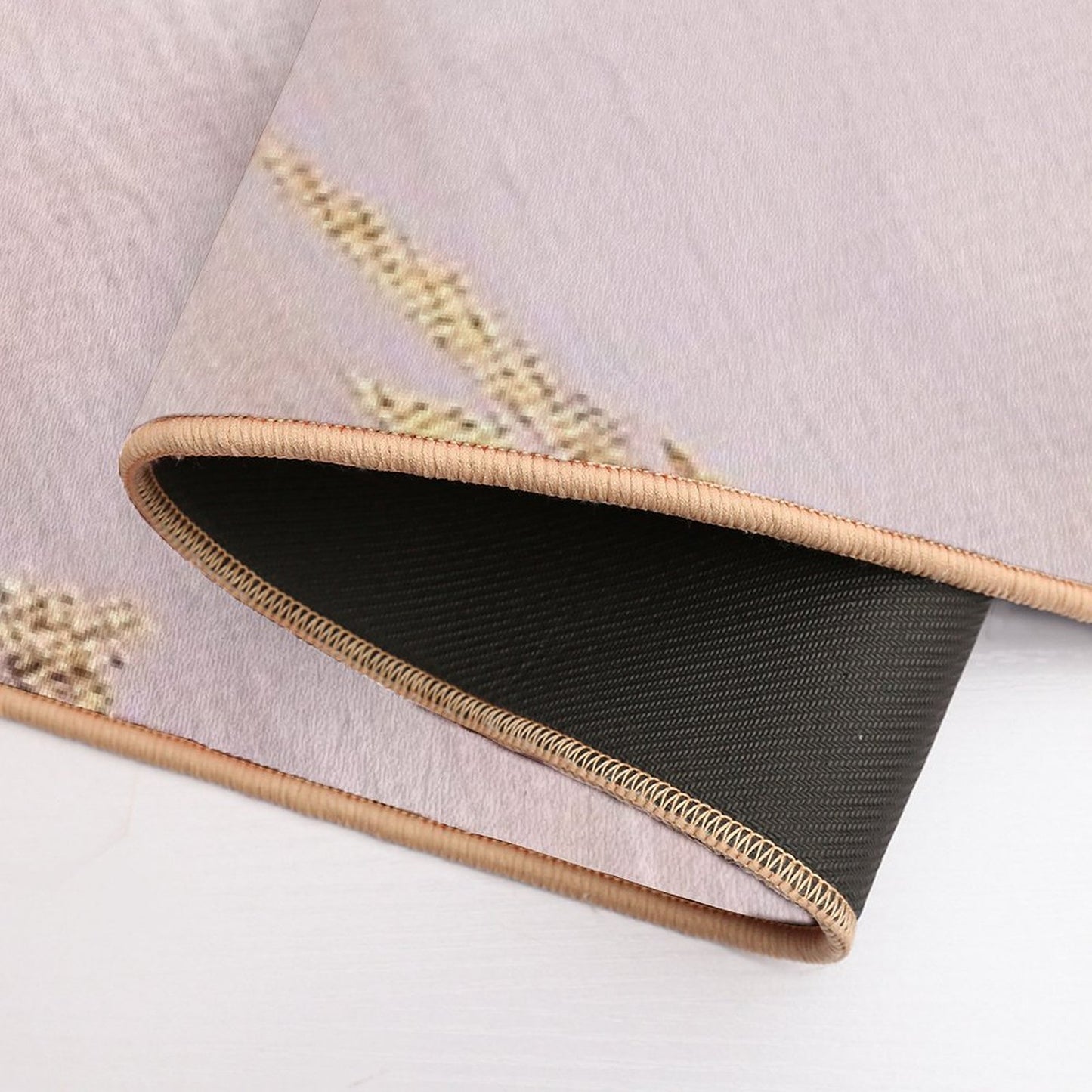 Rose Gold with Gold Strokes Texture Bath Mat