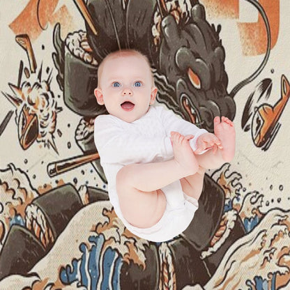 Great Sushi Dragon Throw Blanket