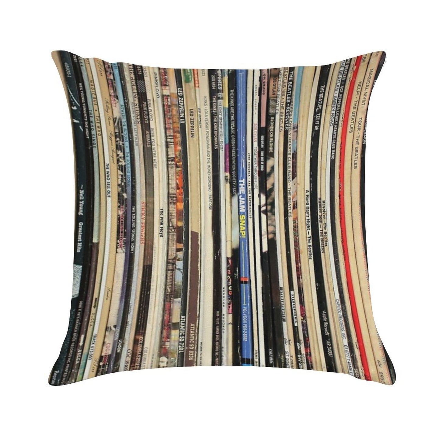 Classic Rock Vinyl Records Soft Easy Maintenance Throw Pillow