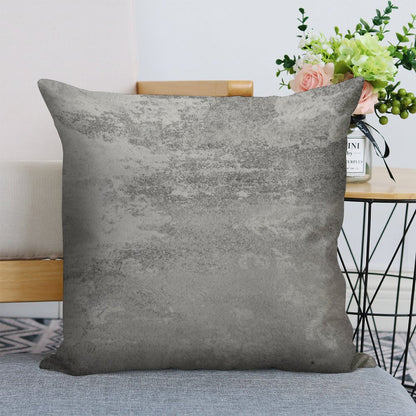 Concrete Texture Solid Grey Gray Colour Linen Throw Pillow Cover
