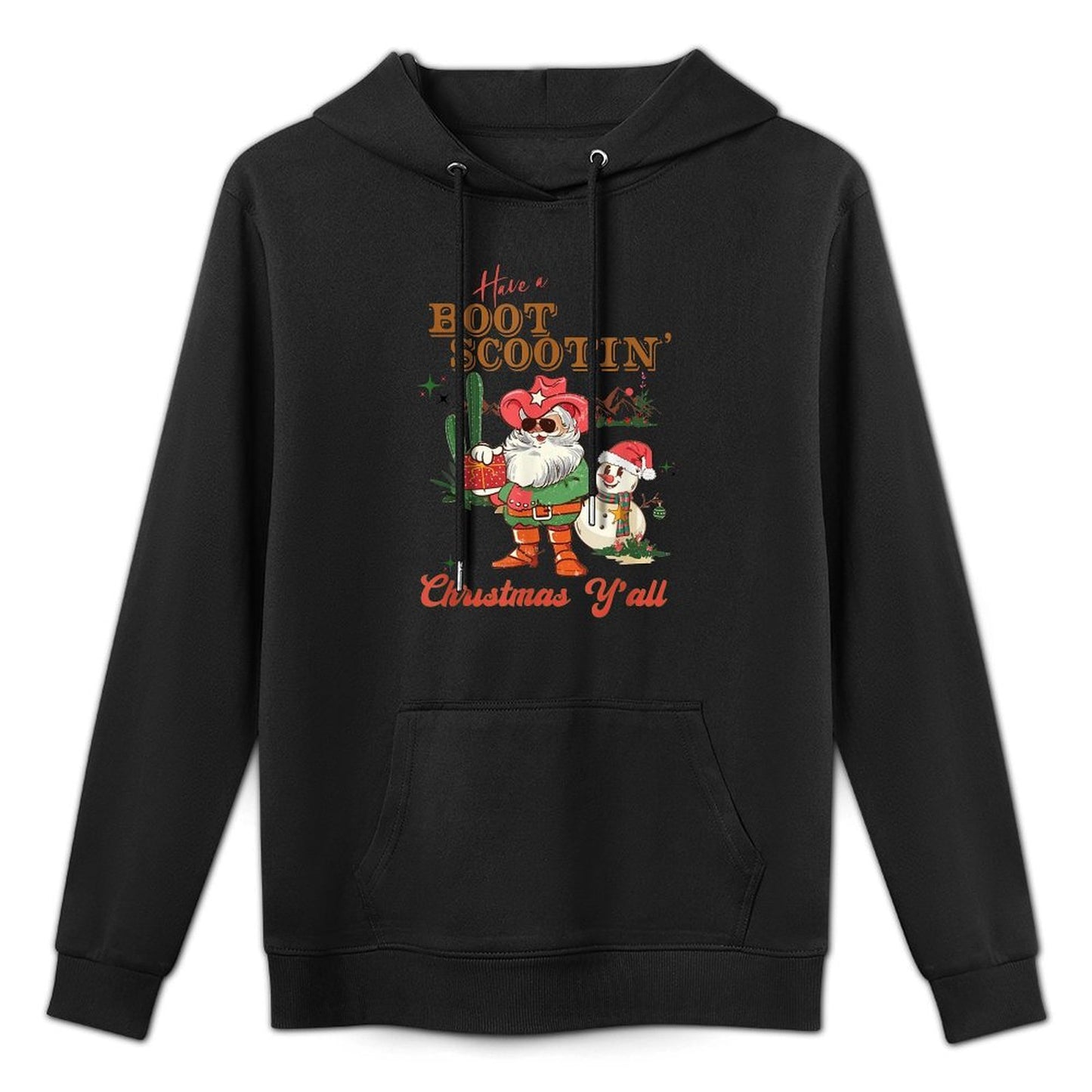 Have A Boot Santa Claus Scootin Cowboy Christmas Men Women Adjustable Hood Hoodie