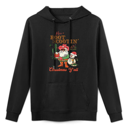 Have A Boot Santa Claus Scootin Cowboy Christmas Men Women Adjustable Hood Hoodie
