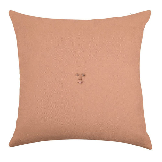 Nicolas Cage Face Linen Throw Pillow Cover