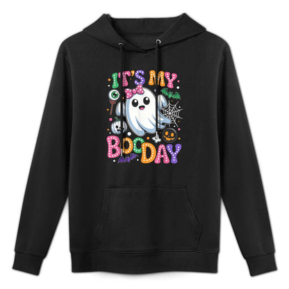 Groovy Its My Boo Day Cute Halloween Birthday Ghost Pink Bow Breathable Fabric Hoodie