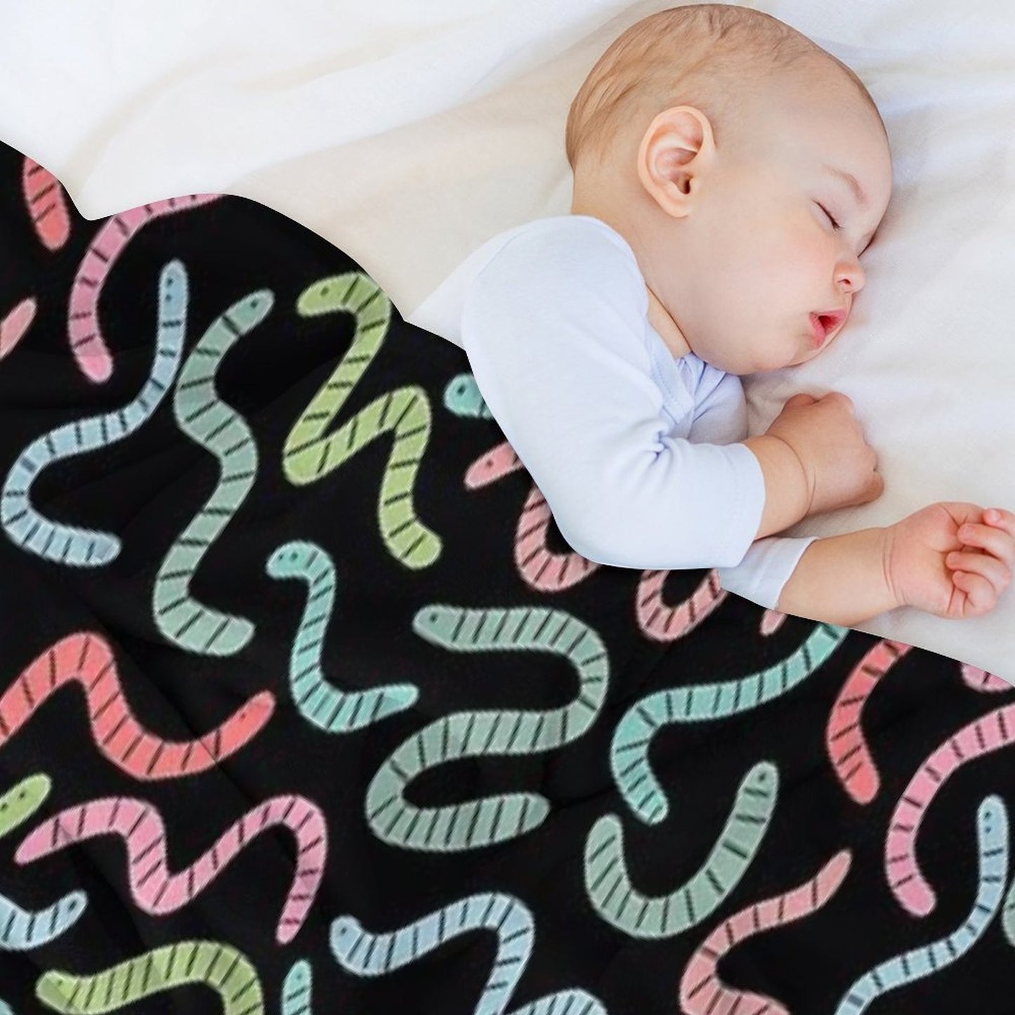 Cute Compost Earthworms. Funny Worms. Throw Blanket