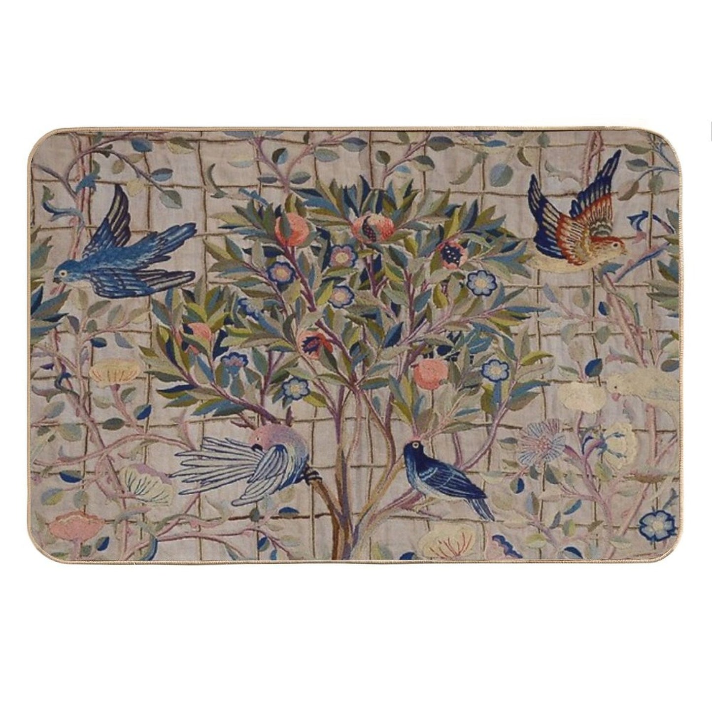 William Morris Kelmscott Trellis Embroidery Bath Mat