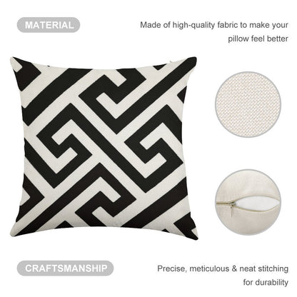 Throw Pillow  Cushion in Maze Print Design Linen Throw Pillow Cover