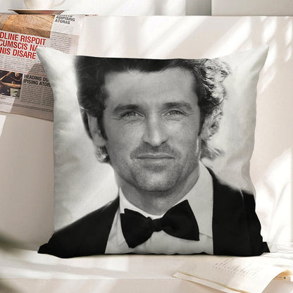 Patrick Dempsey Linen Throw Pillow Cover