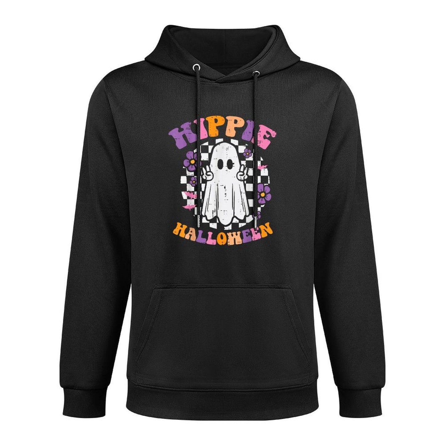 Hippie Halloween Ghost Peace Retro Costume Women Kids Men Kangaroo Pocket Hoodie