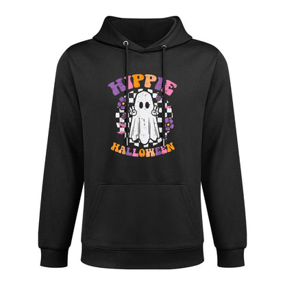 Hippie Halloween Ghost Peace Retro Costume Women Kids Men Kangaroo Pocket Hoodie
