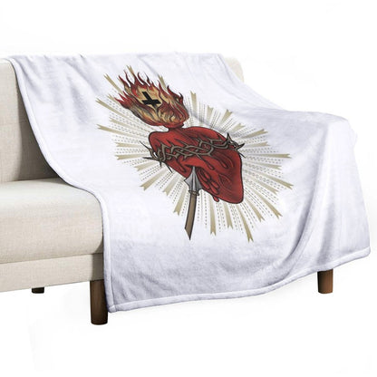 Sacred Heart of Jesus Christ Throw Blanket