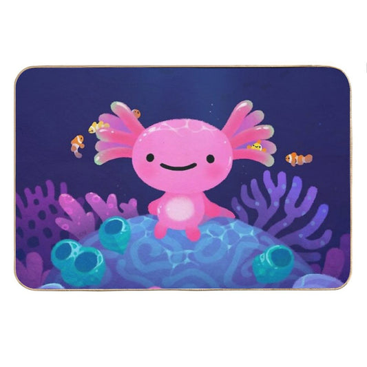 Coral Axolotl Bath Mat