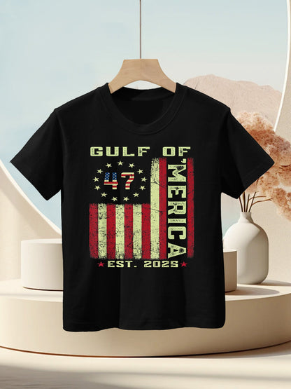 Gulf of 'Merica US Patriotic 2025 Kids T-Shirt
