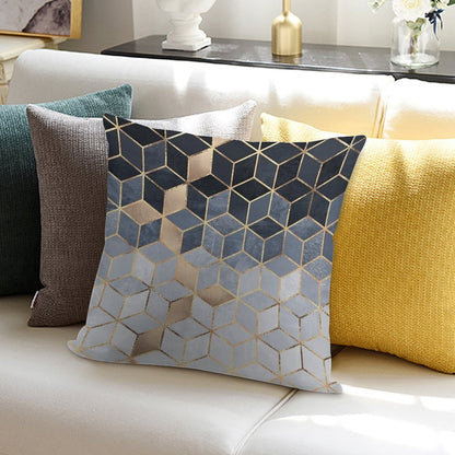 Soft Blue Gradient Cubes Soft Washable Throw Pillow