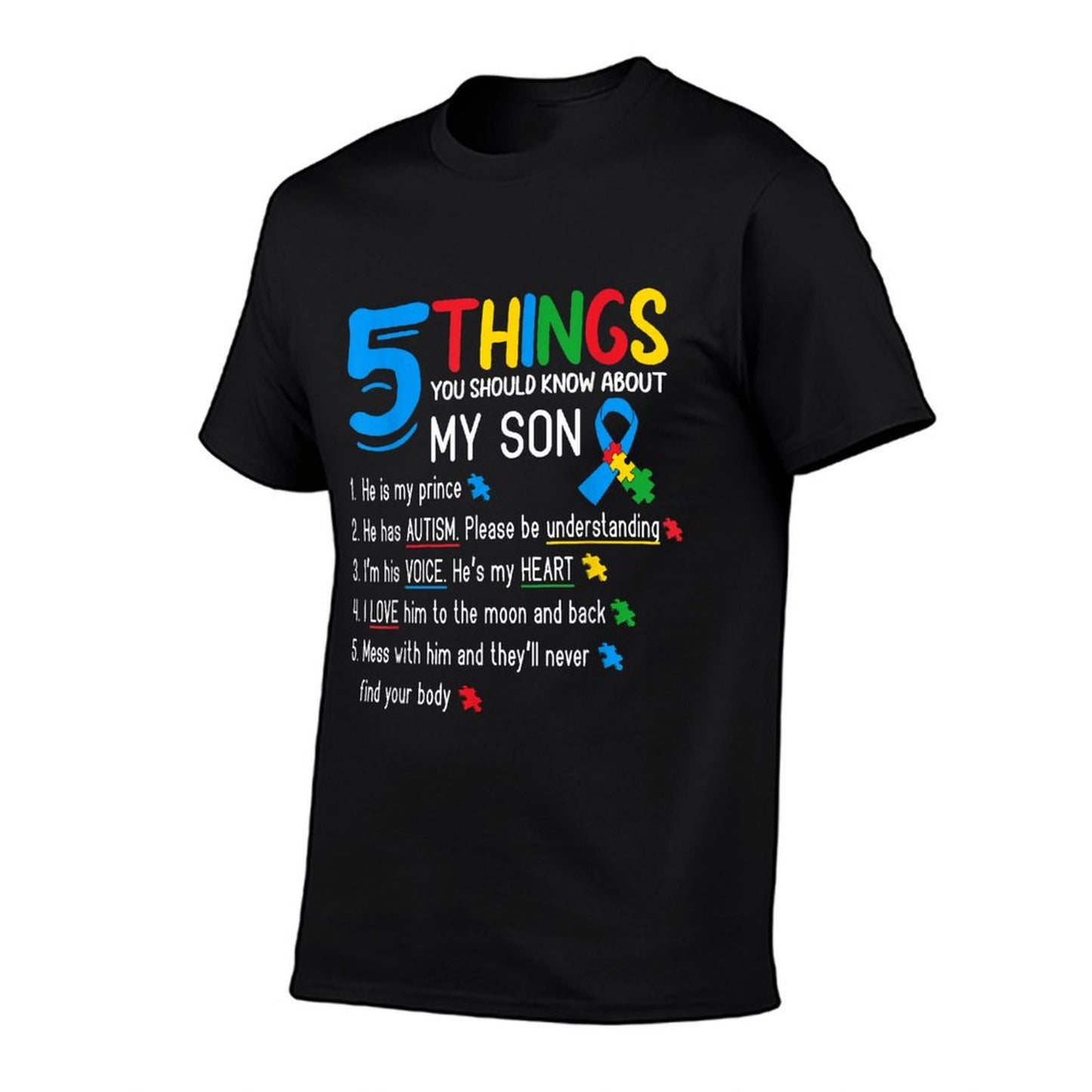 Autistic Son Autism Awareness Support For Mom Dad Parents T-Shirt