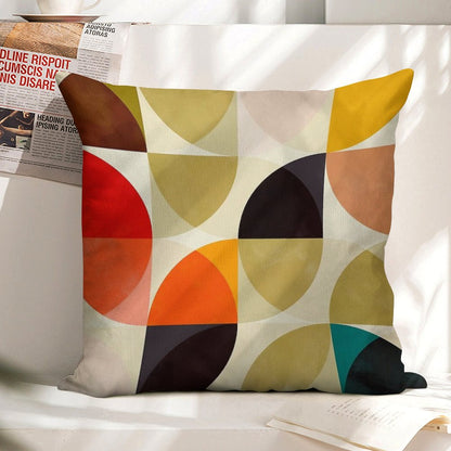 Mid Century 4 Linen Throw Pillow Cover