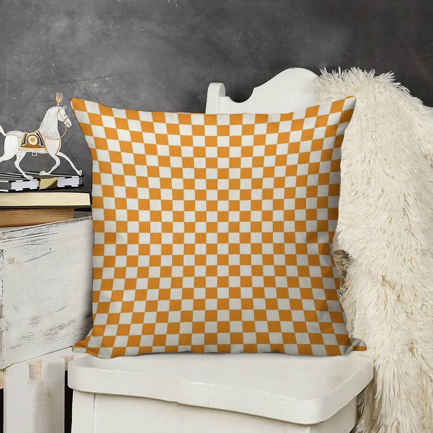 Tennessee Orange Pattern Linen Throw Pillow Cover
