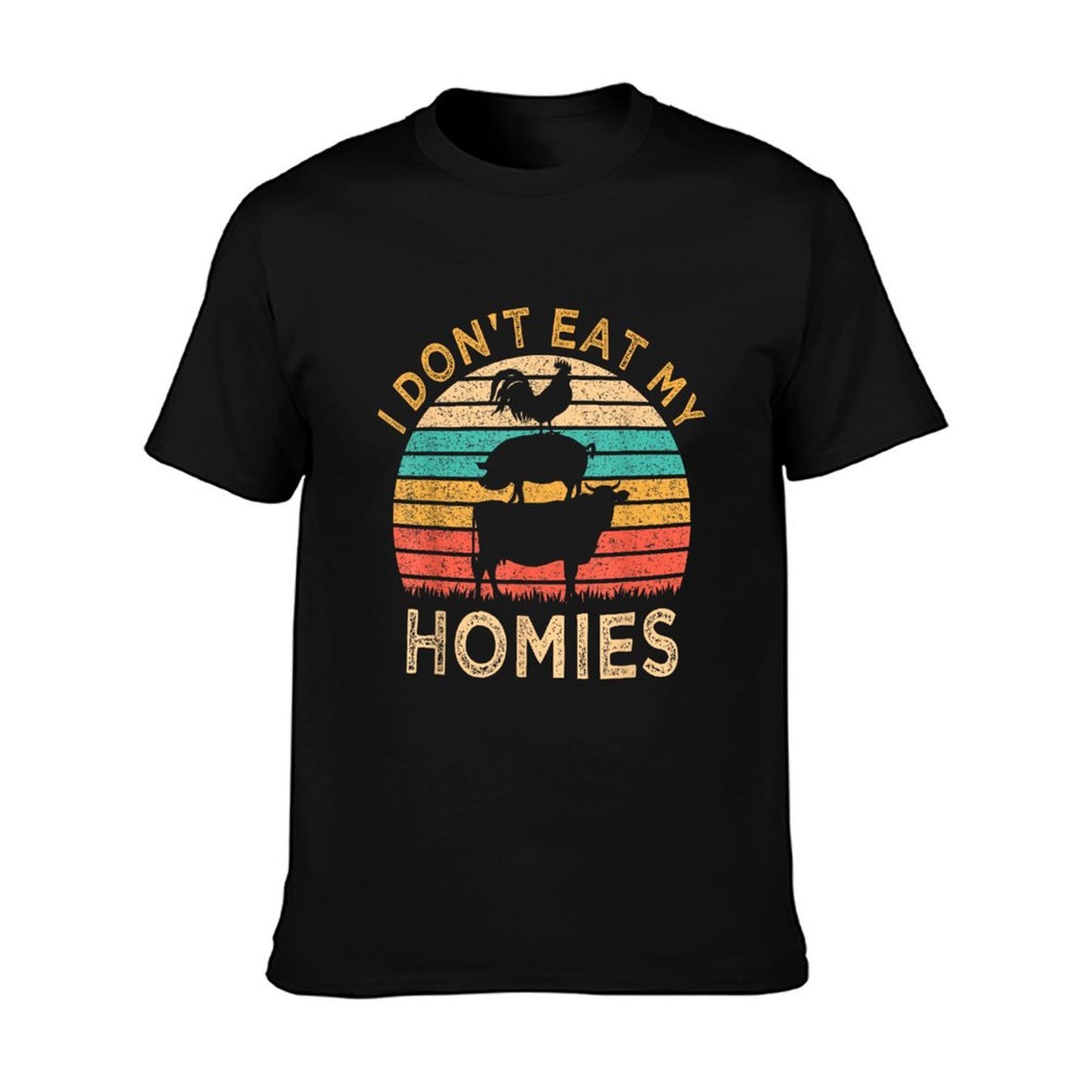Vegetarian I Don&#39;t Eat My Homies Funny Vegan Retro T-Shirt