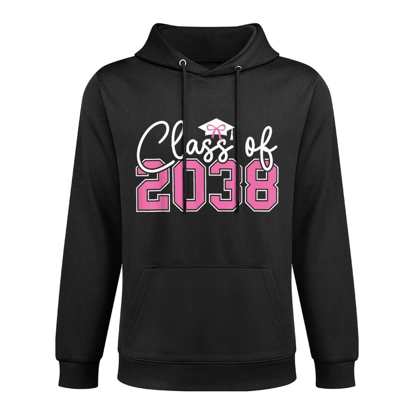 Class of 2038 Grow With Me Kindergarten Pink Coquette Bow Shrink-Resistant Hoodie