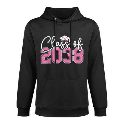 Class of 2038 Grow With Me Kindergarten Pink Coquette Bow Shrink-Resistant Hoodie