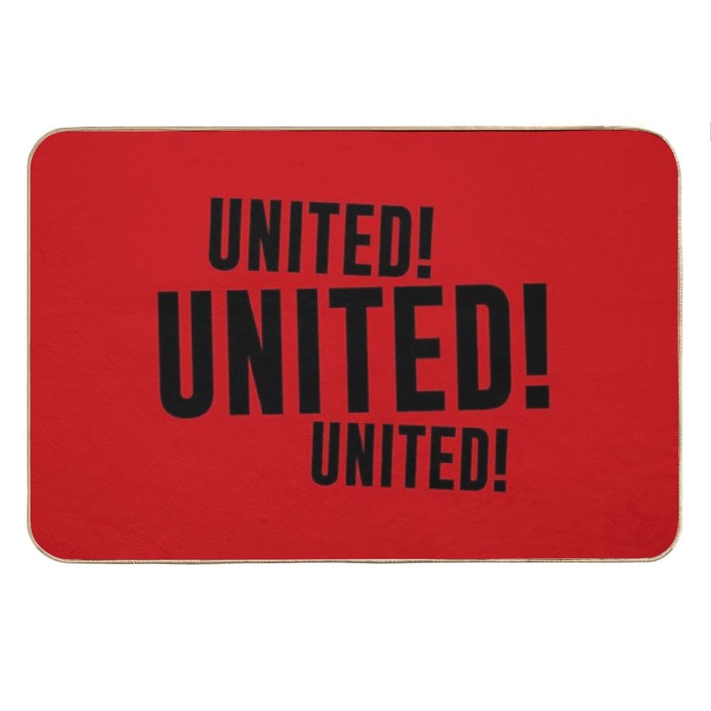 United! United! United! Black Bath Mat