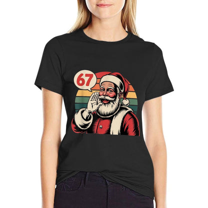 Funny Christmas Six Seven 67 Meme Brainrot Santa Claus Boys  Classic T-Shirt