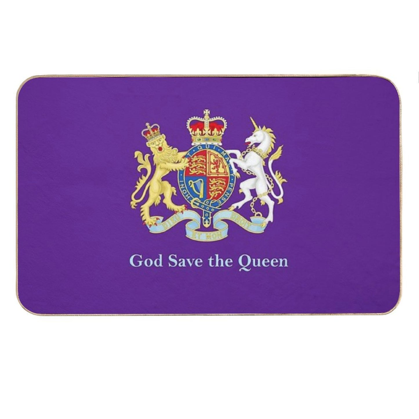 Royal Coat of Arms, Queen Elizabeth, British Monarchy Bath Mat