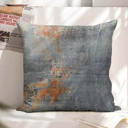 Burn Blue Rust - Alternative II Linen Throw Pillow Cover