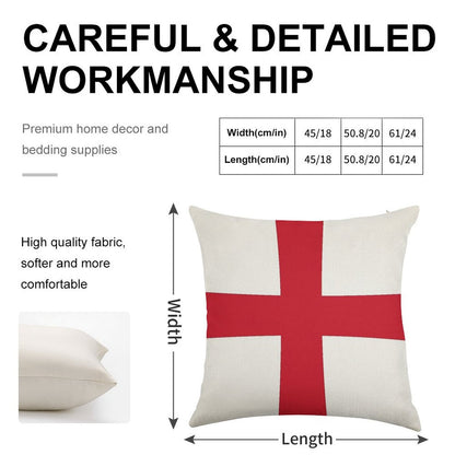 Flag of England (St. George's Cross) Linen Throw Pillow Cover