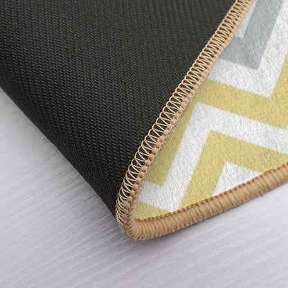 Trendy Yellow And Gray Chevron Bath Mat