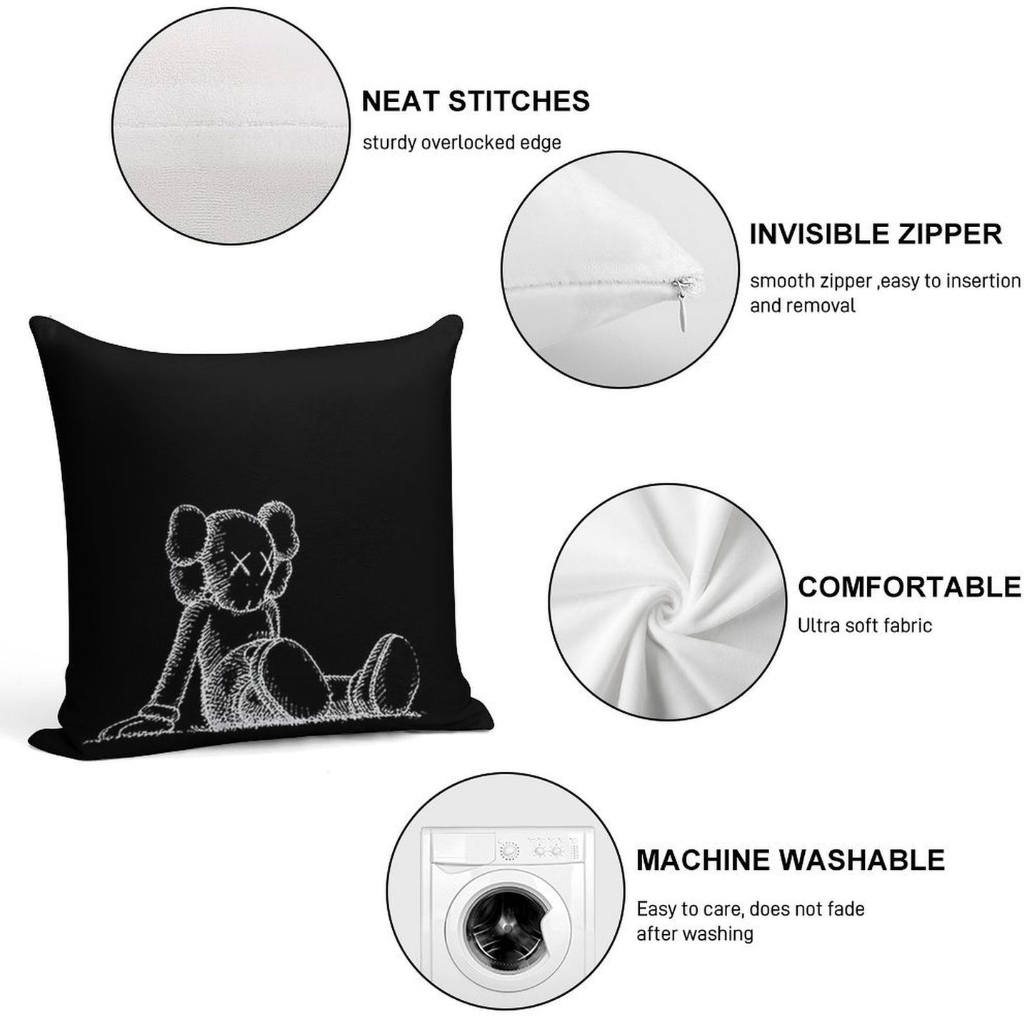 So Tired! Soft Hidden Zipper Throw Pillow