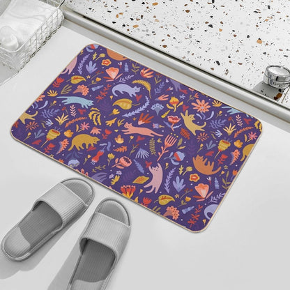 Candy Cats in The Magic Garden  Non-Slip Bath Mat