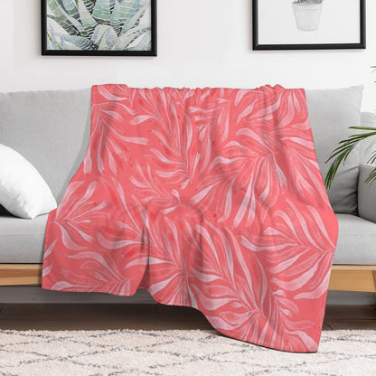 Coral Pink Throw Blanket