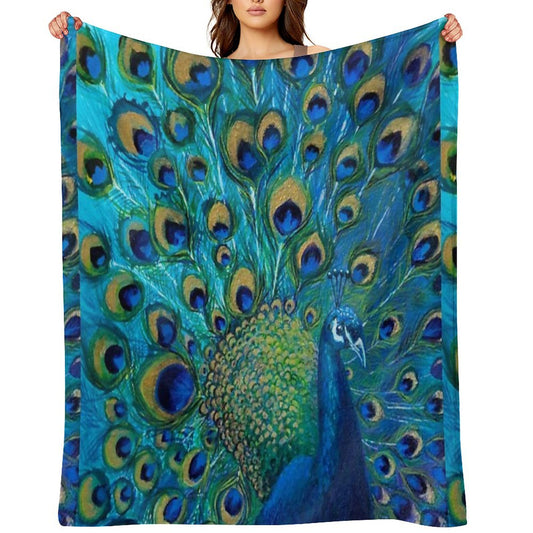 Beautiful Painted Peacock in Its Full Glory Throw Blanket