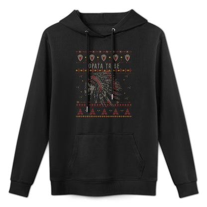 Opata American Indian Tribe Ugly Christmas Holiday Fun Shrink-Resistant Hoodie
