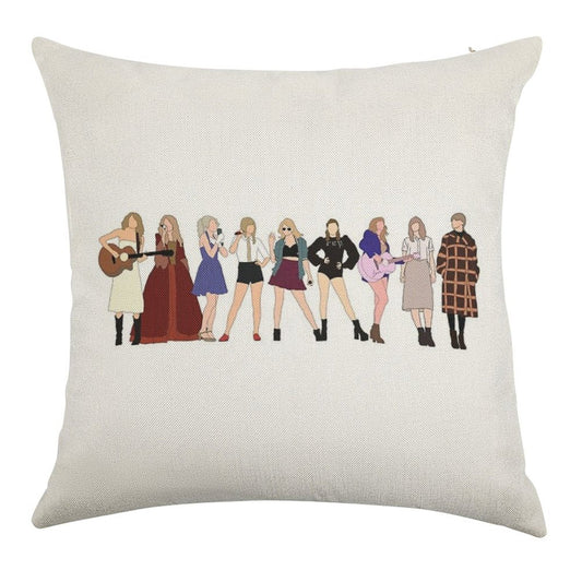 TAYLOR SWIFT 9 ERAS Linen Throw Pillow Cover
