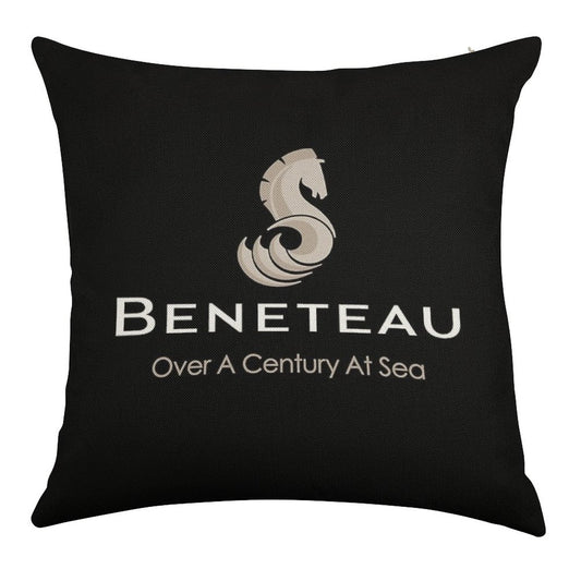 Beneteau Sailboat Sailing Yacht POCKET SIDE Linen Throw Pillow Cover