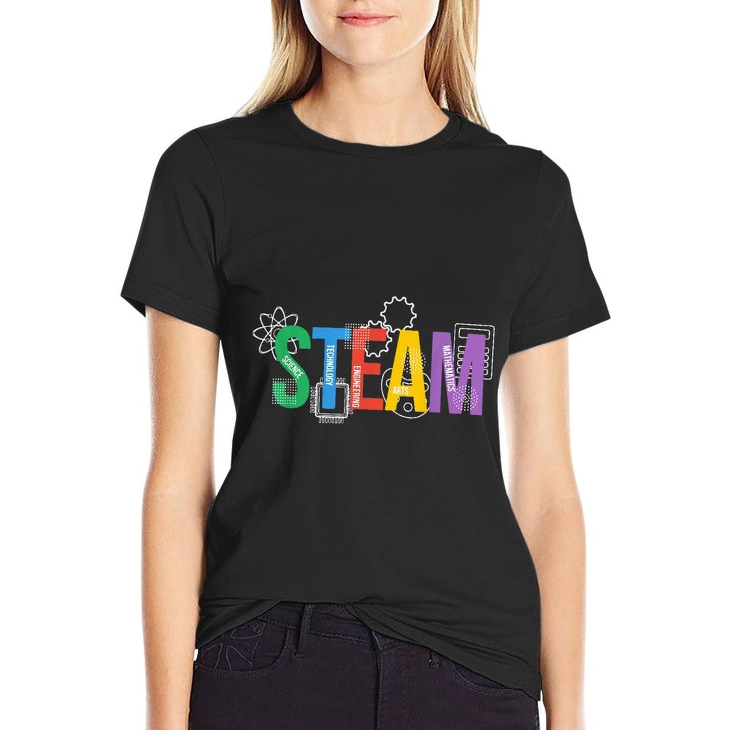 Colorful Steam Letters For Steam Program Teacher And Student T-Shirt