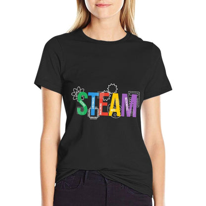 Colorful Steam Letters For Steam Program Teacher And Student T-Shirt