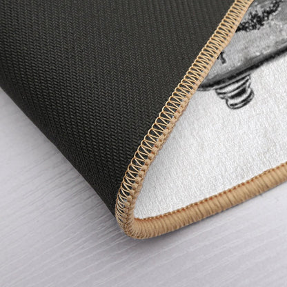 Tentacles in The Tub  Octopus in Bath  Vintage Octopus  Black And White Bath Mat