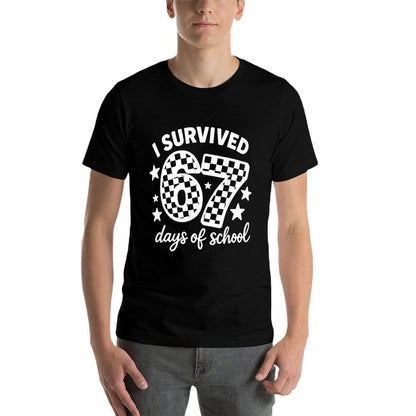 I Survived 67 Days of School Funny 67 Teachers Students Meme  Vintage-inspired T-Shirt